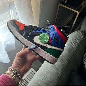Nike Air Jordan 1 Mid Multicolor Patent Size 7 Womens